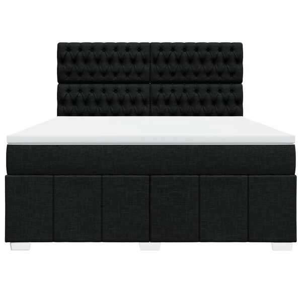 vidaXL Boxspringbett mit Matratze Schwarz 180x200 cm Stoff