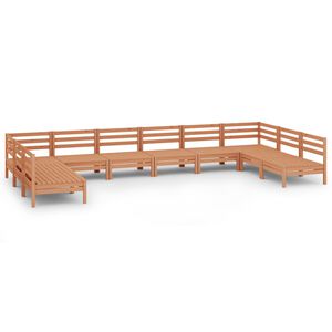 vidaXL 10-tlg. Garten-Lounge-Set Honigbraun Massivholz Kiefer