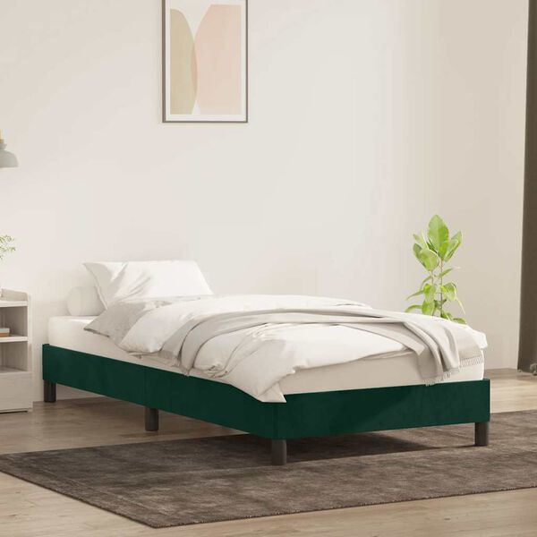 vidaXL Bettgestell ohne Matratze Dunkelgr&uuml;n 100x210 cm Samt