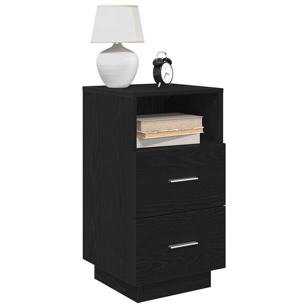 vidaXL Nachttische 2 Stk. mit 2 Schubladen Schwarz 36x36x68 cm