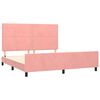 vidaXL Bettgestell mit Kopfteil Rosa 160x200 cm Samt