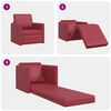 vidaXL Schlafsofa 60cm Weinrot Kunstleder