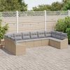 vidaXL Sofa Set mit Kissen 10 pcs Beige Poly-Rattan