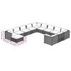 vidaXL 12-tlg. Garten-Lounge-Set mit Kissen Poly Rattan Schwarz