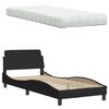 vidaXL Bett mit Matratze "Hanko" Schwarz 90x200 cm Stoff