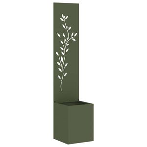 vidaXL Garten Sichtschutz-Leinwand Floral Olivgr&uuml;n 32 x 32 x 150 cm