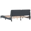 vidaXL Bettgestell mit LED ohne Matratze Dunkelgrau 180x200 cm Samt