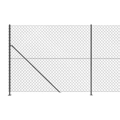 vidaXL Maschendrahtzaun mit Bodenflansch Anthrazit 1,4x10 m