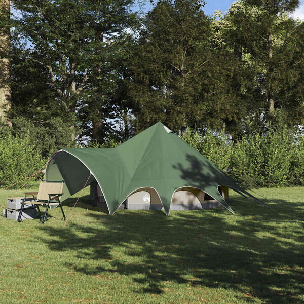 vidaXL Teepee Zelt mit Dach Gr&uuml;n und Grau 600 x 600 x 347 cm