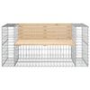 vidaXL Gartenbank aus Gabionen 143x71x65,5 cm Massivholz Kiefer