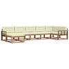vidaXL Outdoor-Sofagarnitur mit Kissen 7 pcs Natur und Creme