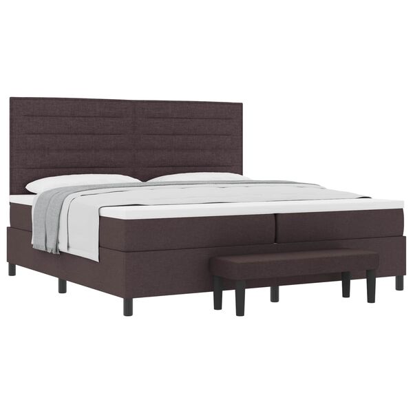 vidaXL Boxspringbett mit Matratze Dunkelbraun 200 x 200 cm Stoff