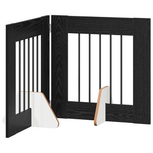 vidaXL Klappbares Hundetor mit St&auml;ndern 2 pcs Schwarze Eiche 120,5 cm