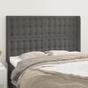 vidaXL Kopfteil mit Ohren Grau 147x16x118/128 cm Kunstleder