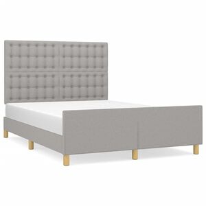 vidaXL Bettgestell ohne Matratze Hellgrau 140x200 cm Stoff
