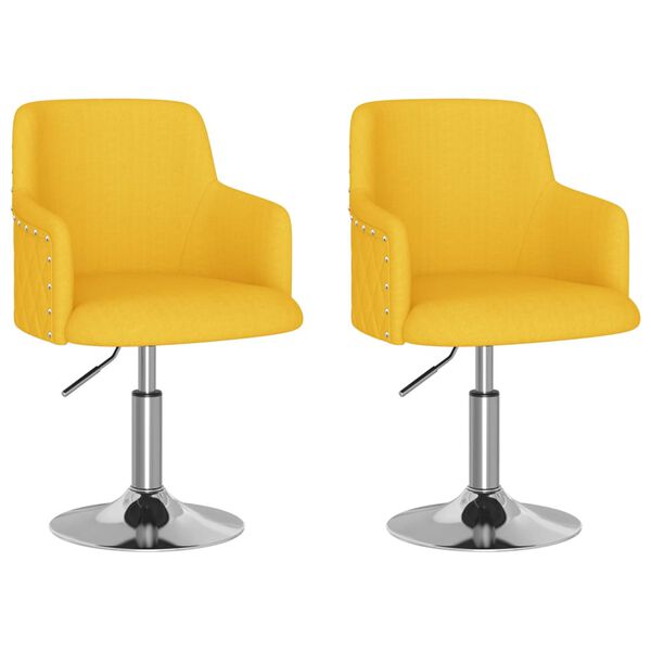 vidaXL Esszimmerst&uuml;hle 2 Stk. Senfgelb Stoff