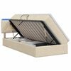vidaXL LED-Speicherbett mit Matratze Creme 90 x 190 cm Stoff