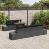 vidaXL Garten-Sofa-Set mit Speicher 8 pcs Schwarz Poly Rattan