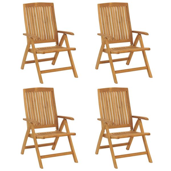 vidaXL Gartenst&uuml;hle mit Kissen 4 Stk. Massivholz Teak
