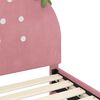 vidaXL Kinderbettgestell mit Kopfteil Rosa 90 x 190 cm Samt