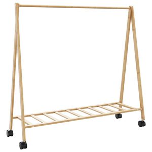 vidaXL Kleiderst&auml;nder mit Ablagen und Rollen 106x34x106,5 cm Bambus