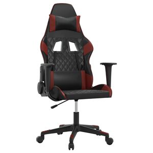 vidaXL Gaming-Stuhl Schwarz und Weinrot Kunstleder