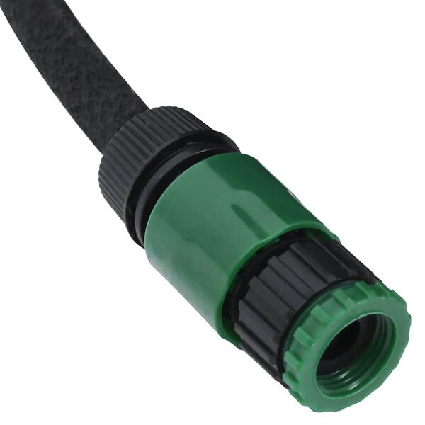 vidaXL Tropfschlauch Schwarz 0,6" 50 m Gummi
