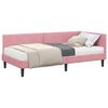 vidaXL Eckbettgestell mit Matratze 2 stk. Rosa 90 x 190 cm Samt