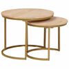 vidaXL Nesting-Couchtische 2 pcs Braun Massivholz Mango und Stahl