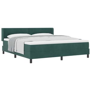 vidaXL Boxspringbett mit Kopfteil Dunkelgr&uuml;n 200 x 180 cm Samt