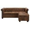 vidaXL Chesterfield-Sofa L-Form Kunstwildleder Braun