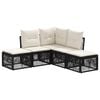 vidaXL Gartensofa-set 5 Stk. Schwarz Poly-Rattan