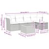 vidaXL 6-tlg. Garten-Sofagarnitur mit Kissen Grau Poly Rattan