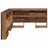 vidaXL Aufbewahrungskopfteil mit Regal Altholz 150 cm Holzwerkstoff