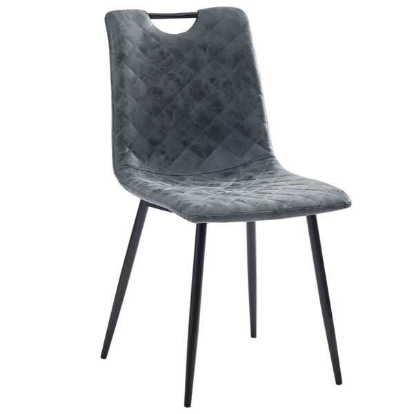 vidaXL Esszimmerst&uuml;hle 2 Stk. Schwarz Kunstleder