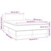 vidaXL Boxspringbett mit Matratze & LED Hellgrau 120x200 cm Stoff