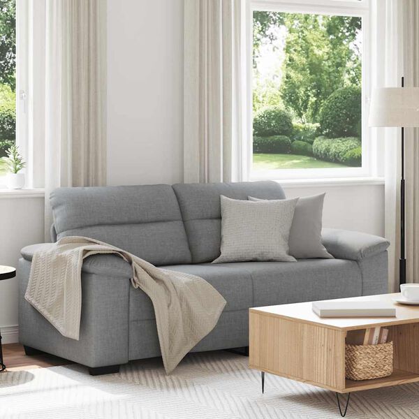 vidaXL 2-Sitzer-Sofa Hellgrau 140 cm Stoff