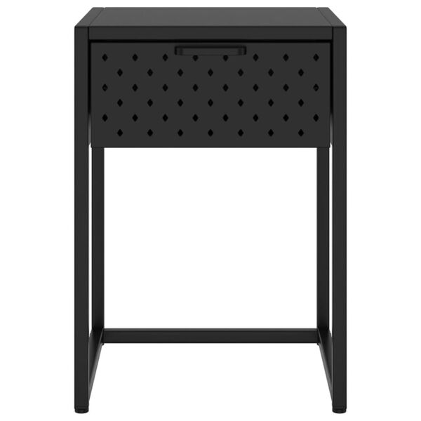 vidaXL Nachttisch Schwarz 38x35x54 cm Stahl