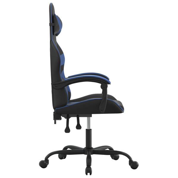 vidaXL Gaming-Stuhl Schwarz und Blau Kunstleder