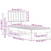 vidaXL Bettgestell mit gepolstertem Kopfteil Taupe 75 x 190 cm