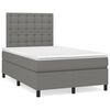 vidaXL Boxspringbett mit Matratze & LED Dunkelgrau 120x190 cm Stoff