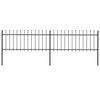 vidaXL Gartenzaun mit Speerspitze Stahl 337 x 80 cm Schwarz