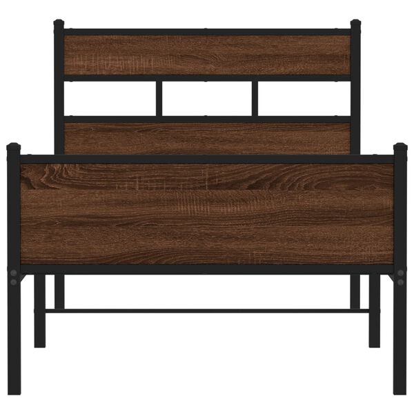 vidaXL Bettgestell ohne Matratze Braun Eiche 90x190 cm Holzwerkstoff