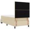vidaXL Boxspringbett mit Matratze Creme 100 x 200 cm Stoff