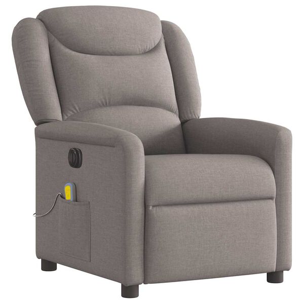 vidaXL Massagesessel Elektrisch Taupe Stoff