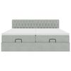 vidaXL Ottoman-Bett mit Matratzen Hellgrau 200x200 cm Samt
