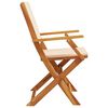 vidaXL Gartenst&uuml;hle 2 Stk. Beige Massivholz Akazie & Stoff