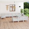 vidaXL 12-tlg. Garten-Lounge-Set Wei&szlig; Massivholz Kiefer