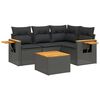 vidaXL Patio Sofa Set 5-Sitzer Black