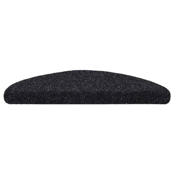 vidaXL Stufenmatten Selbstklebend 10 Stk. 56x17x3 cm Schwarz Halbrund